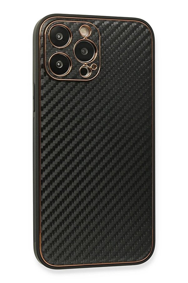 İphone 13 Pro Max Kılıf Coco Karbon Si̇li̇kon - Si̇yah - Dropx2575-3796