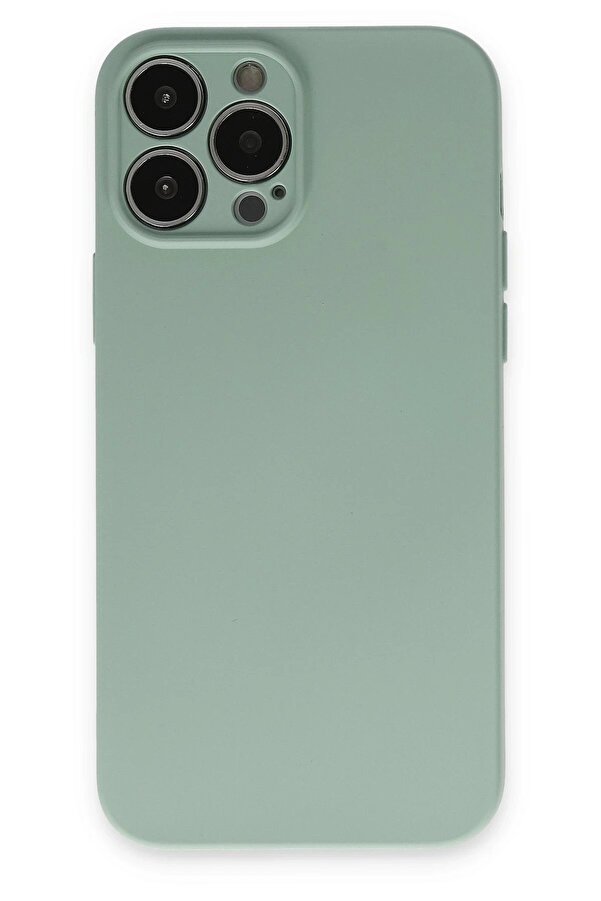 İphone 13 Pro Kılıf Nano İçi̇ Kadi̇fe Si̇li̇kon - Su Yeşi̇li̇ - Dropx2590-5072