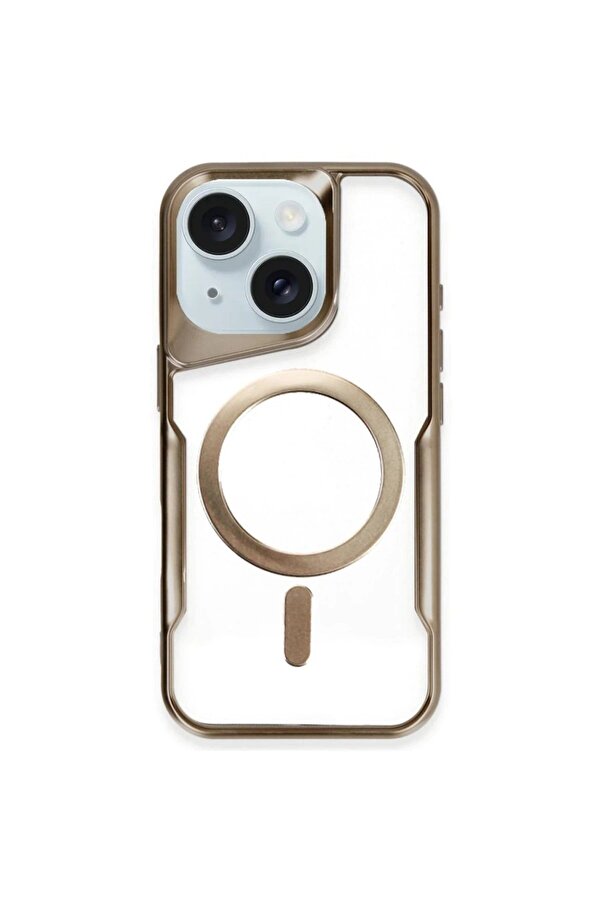 İphone 15 Plus Kılıf Boyi̇ Magsafe Si̇li̇kon Kapak - Kahverengi̇ - Dropx9402-1624