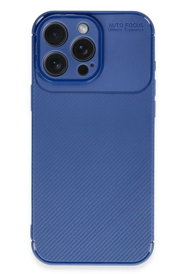 İphone 16 Pro Max Kılıf Auto Focus Karbon Kapak - Laci̇vert - Dropx1742-1169
