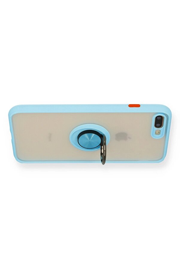 İphone 7 Plus Kılıf Montreal Yüzüklü Si̇li̇kon Kapak - Buz Mavi̇ - Dropx4886-1333