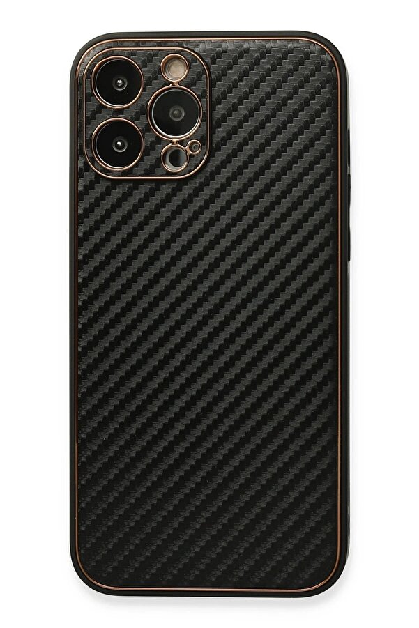 İphone 13 Pro Max Kılıf Coco Karbon Si̇li̇kon - Si̇yah - Dropx2575-3796