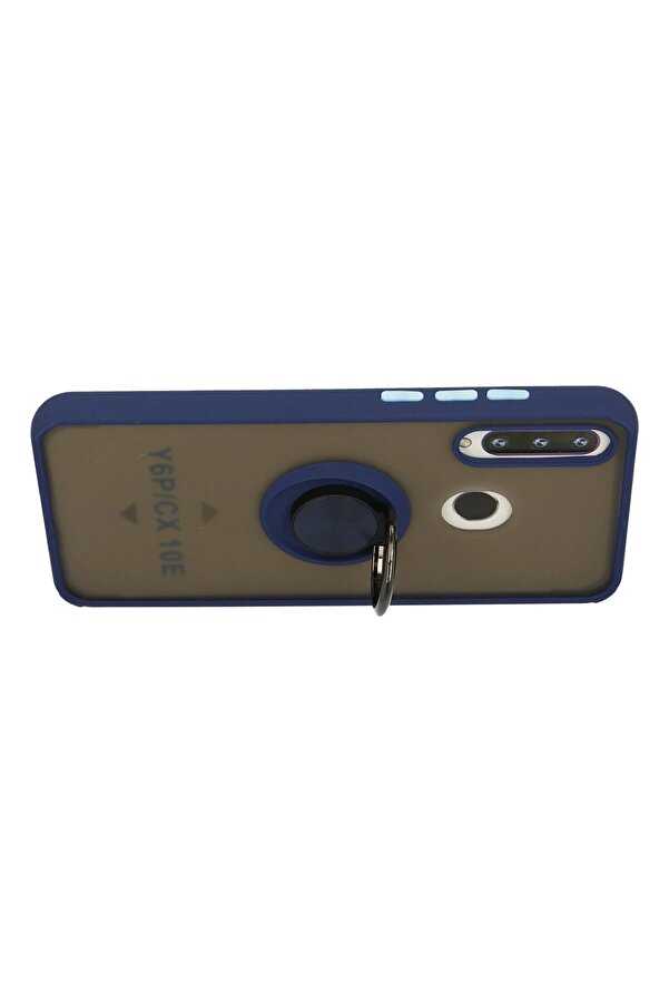 Huawei̇ Y6P Kılıf Montreal Yüzüklü Si̇li̇kon Kapak - Laci̇vert - Dropx9808-7907