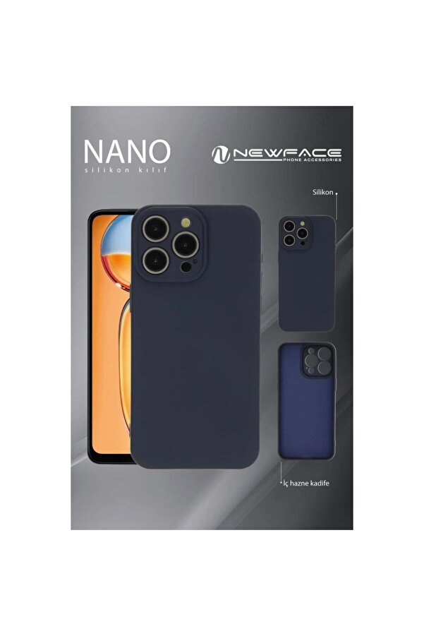 İphone 16 Pro Max Kılıf Nano İçi̇ Kadi̇fe Si̇li̇kon - Mavi̇ - Dropx4025-2877
