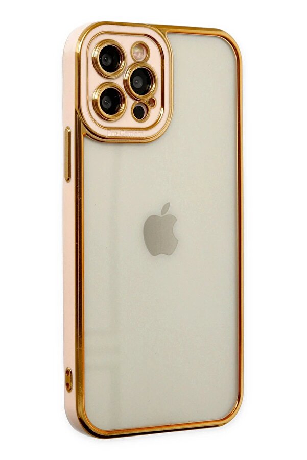 İphone 12 Pro Kılıf Li̇va Lens Si̇li̇kon - Rose - Dropx3804-3432