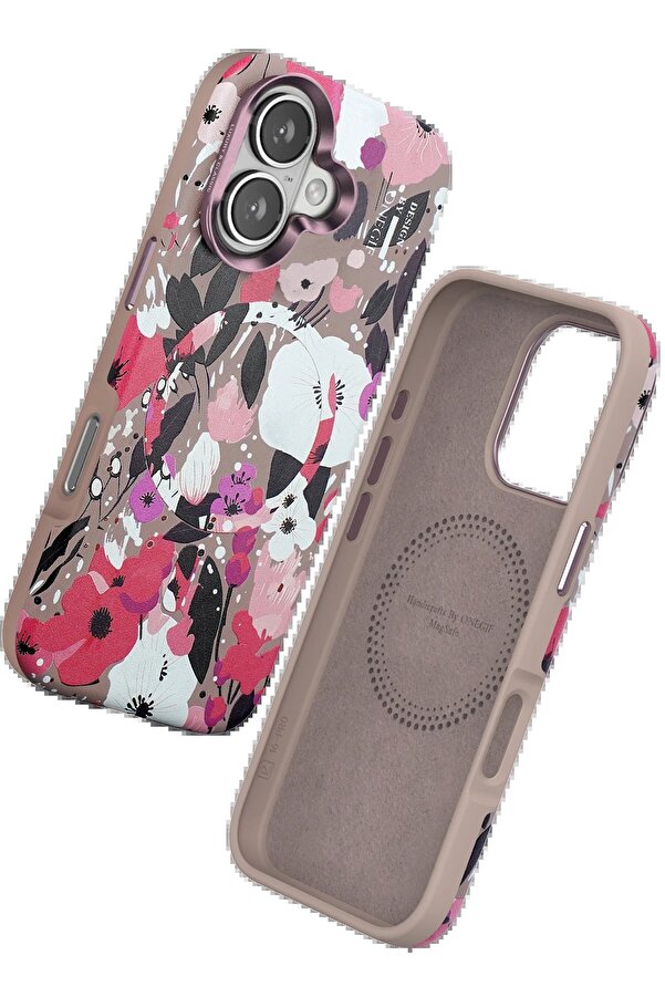 İphone 16 Flower Seri̇es Magsafe Kapak - Pembe - Dropx9463-1800