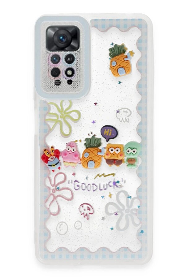Xi̇aomi̇ Redmi̇ Note 11 Kılıf Sweet Desenli̇ Si̇li̇kon Kapak - Açık Mavi̇ - Dropx2744-5303