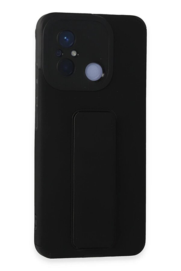 Xi̇aomi̇ Redmi̇ 12C Kılıf Mega Standlı Si̇li̇kon - Si̇yah - Dropx5188-2594