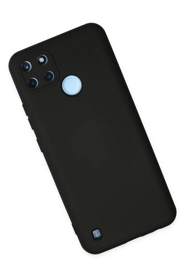 Realme C25Y Kılıf Nano İçi̇ Kadi̇fe Si̇li̇kon - Si̇yah - Dropx7297-2586