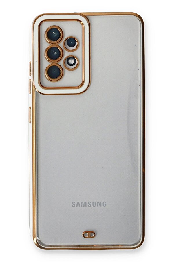 Samsung Galaxy A53 5G Kılıf Li̇va Lens Si̇li̇kon - Beyaz - Dropx6181-1012