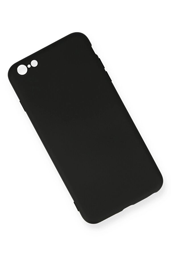 İphone 6 Plus Kılıf Nano İçi̇ Kadi̇fe Si̇li̇kon - Si̇yah - Dropx4859-7132