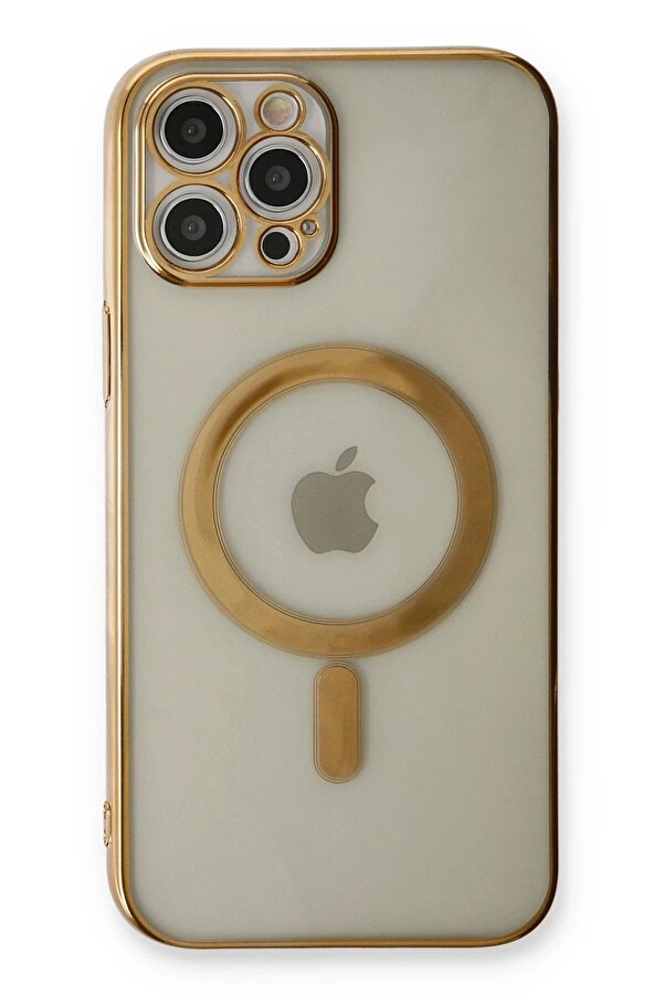 İphone 12 Pro Kılıf Magneti̇csafe Lazer Si̇li̇kon - Gold - Dropx4627-2507