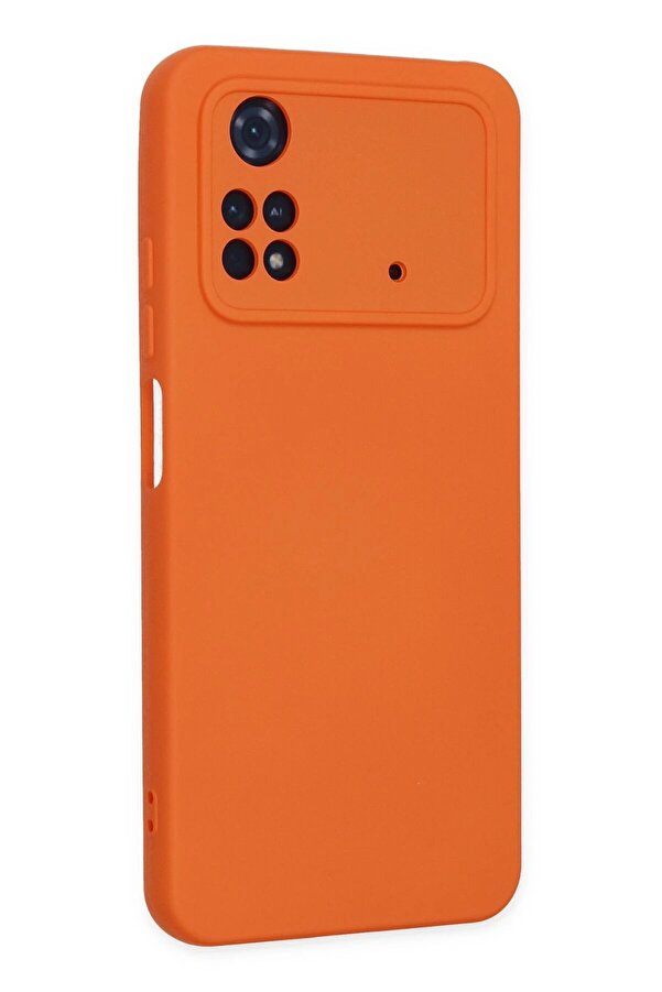Xi̇aomi̇ Poco M4 Pro 4G Kılıf Nano İçi̇ Kadi̇fe Si̇li̇kon - Turuncu - Dropx5275-8859