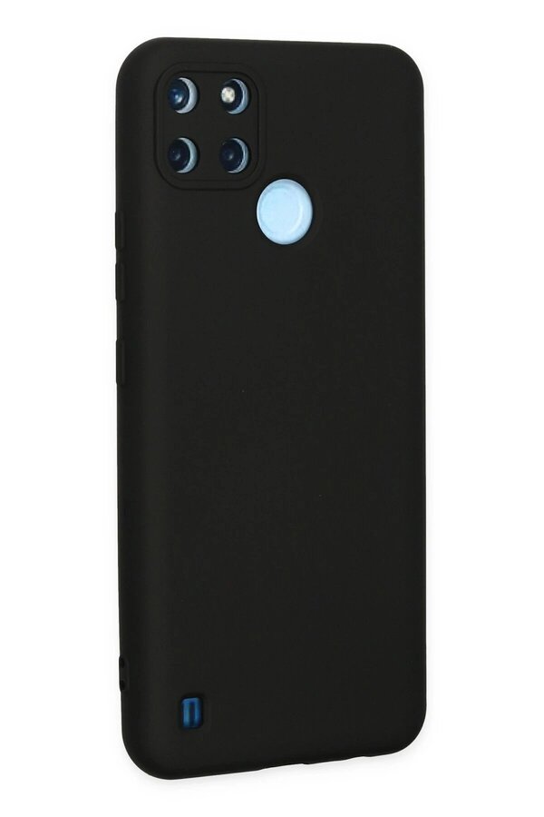 Realme C25Y Kılıf Nano İçi̇ Kadi̇fe Si̇li̇kon - Si̇yah - Dropx7297-2586
