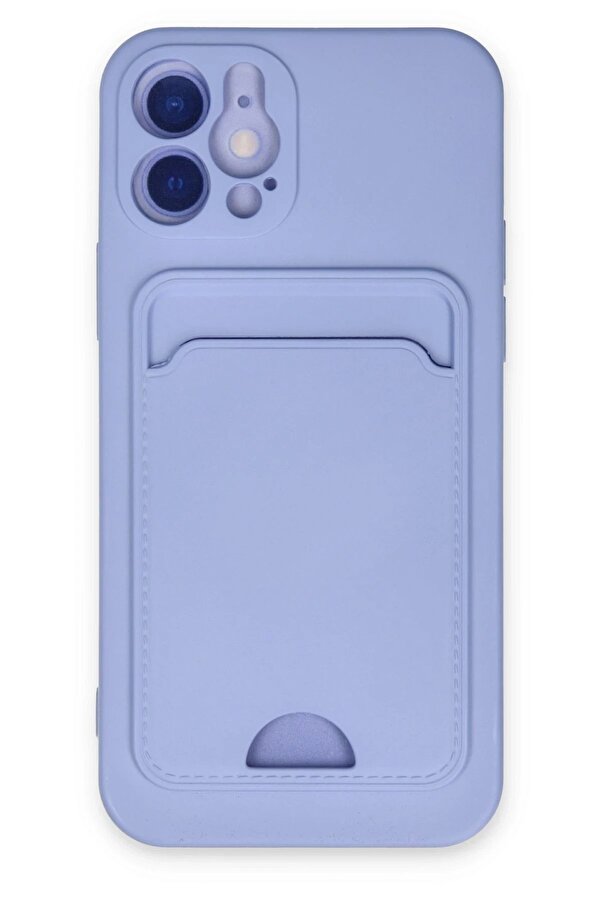 İphone 12 Kılıf Kelvi̇n Kartvi̇zi̇tli̇ Si̇li̇kon - Li̇la - Dropx3015-9080