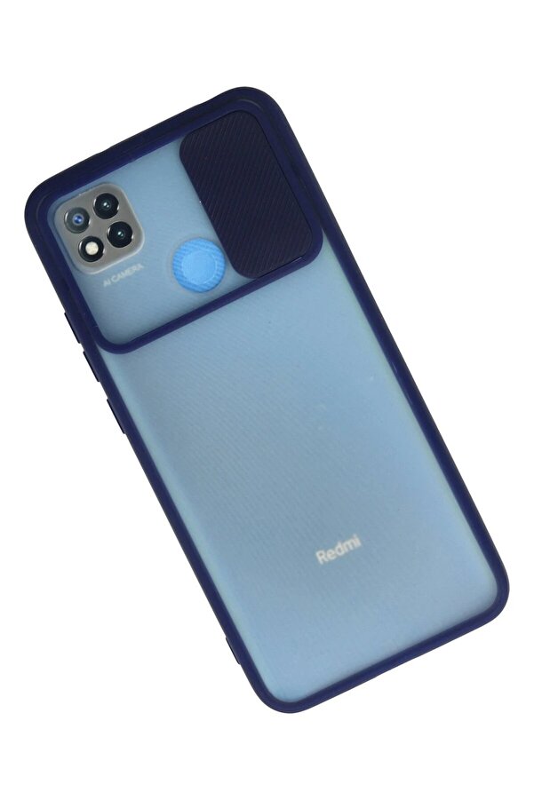 Xi̇aomi̇ Redmi̇ 9C Kılıf Palm Buzlu Kamera Sürgülü Si̇li̇kon - Laci̇vert - Dropx7666-5733