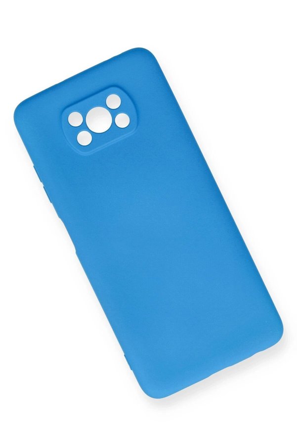 Xi̇aomi̇ Pocophone X3 Kılıf Nano İçi̇ Kadi̇fe Si̇li̇kon - Mavi̇ - Dropx6710-6685