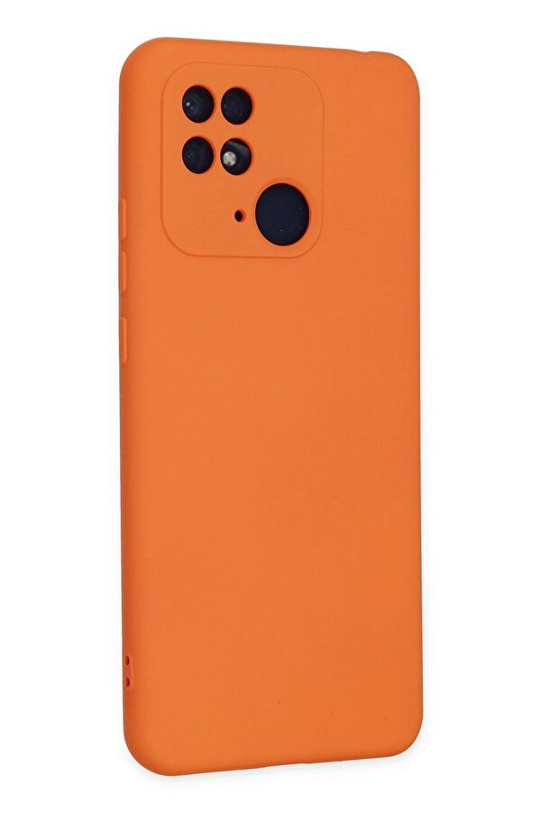Xi̇aomi̇ Redmi̇ 10C Kılıf Nano İçi̇ Kadi̇fe Si̇li̇kon - Turuncu - Dropx9076-1037