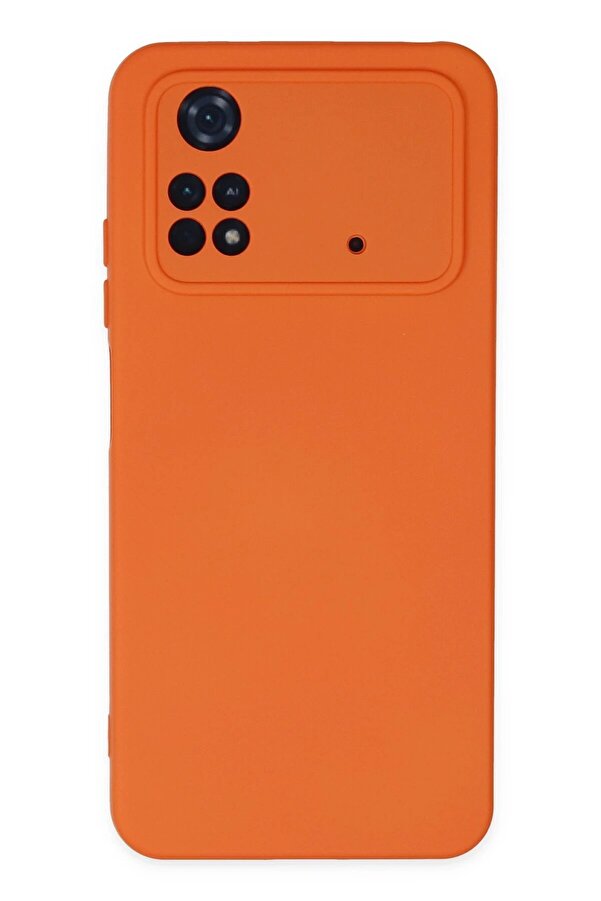 Xi̇aomi̇ Poco M4 Pro 4G Kılıf Nano İçi̇ Kadi̇fe Si̇li̇kon - Turuncu - Dropx5275-8859
