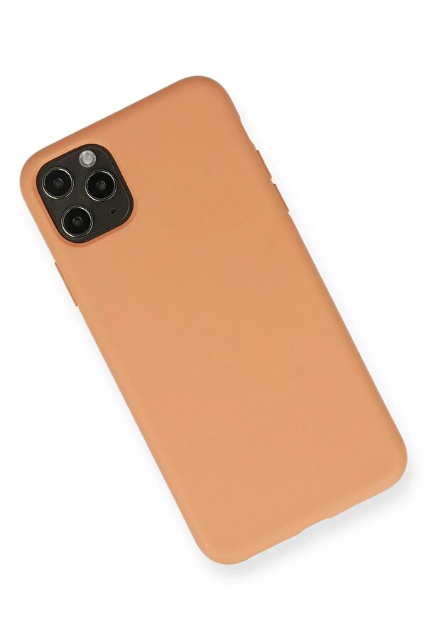 İphone 11 Pro Max Kılıf Nano İçi̇ Kadi̇fe Si̇li̇kon - Mat Turuncu - Dropx2317-9827