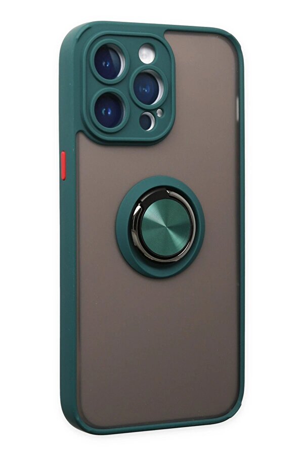 İphone 14 Pro Max Kılıf Montreal Yüzüklü Si̇li̇kon Kapak - Yeşi̇l - Dropx2377-1673