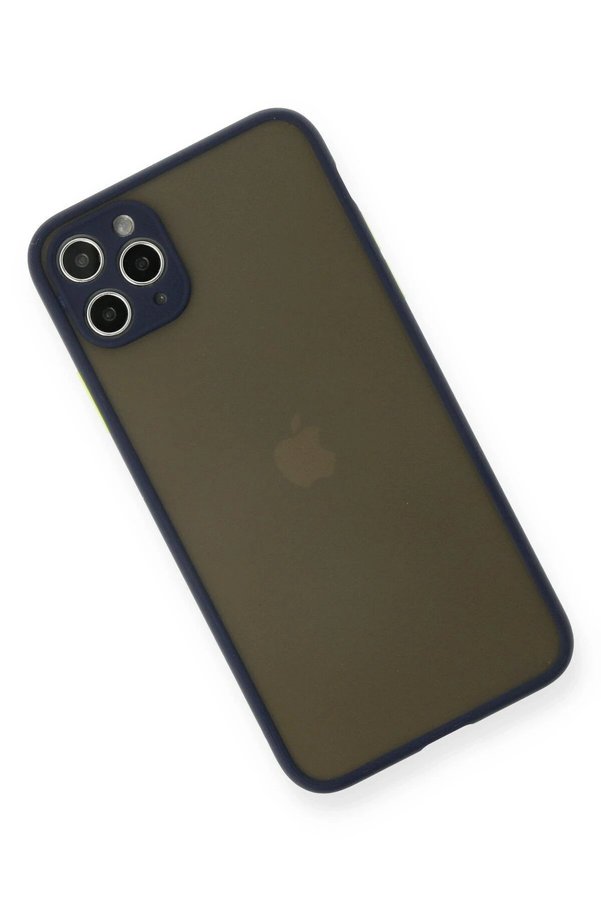İphone 11 Pro Max Kılıf Montreal Si̇li̇kon Kapak - Laci̇vert - Dropx6837-6558