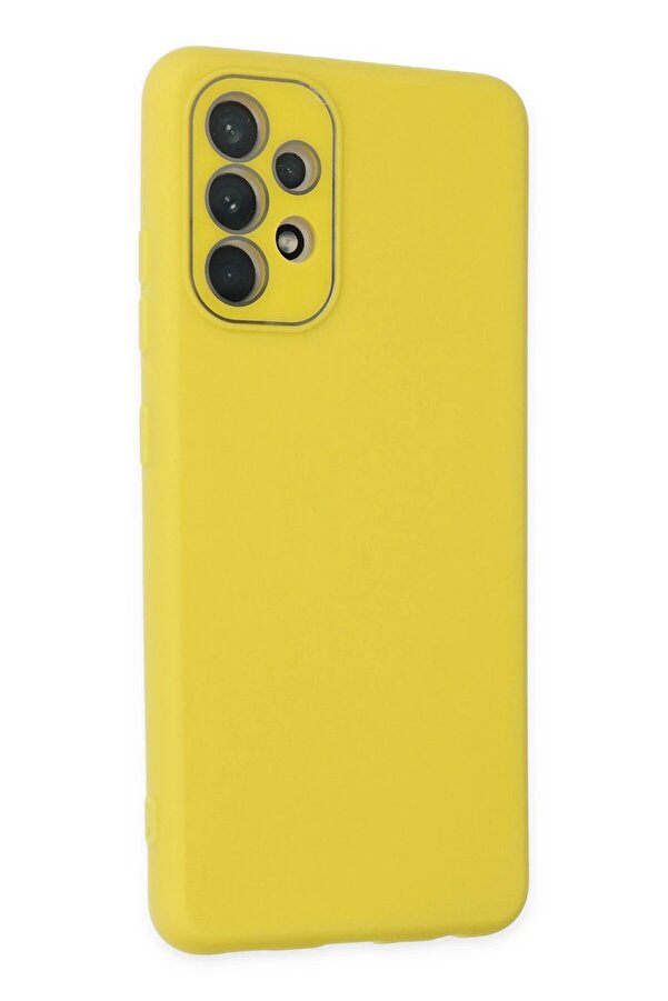 Samsung Galaxy A53 5G Kılıf Lansman Glass Kapak - Sarı - Dropx2632-1603