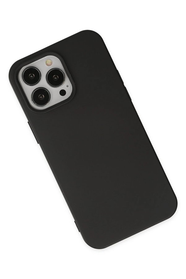 İphone 14 Pro Kılıf Nano İçi̇ Kadi̇fe Si̇li̇kon - Si̇yah - Dropx7278-5129