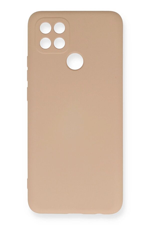 Oppo A15 Kılıf Nano İçi̇ Kadi̇fe Si̇li̇kon - Pudra - Dropx4195-1377