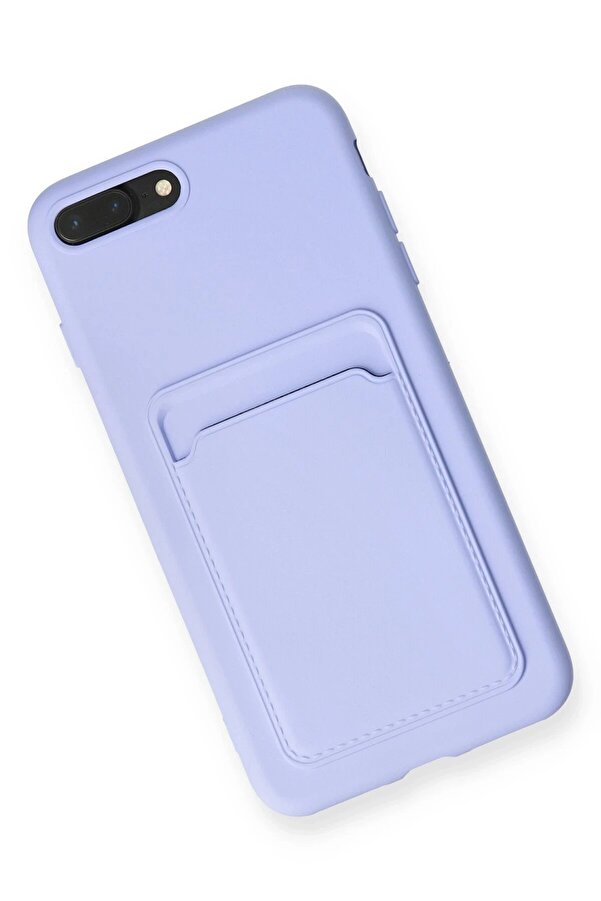 İphone 7 Plus Kılıf Kelvi̇n Kartvi̇zi̇tli̇ Si̇li̇kon - Li̇la - Dropx6965-4263
