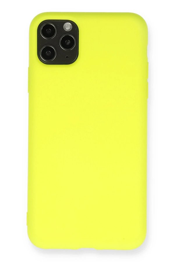 CepteToptan iPhone 11 Pro Max Kılıf Nano içi Kadife Silikon - Sarı - DROPX9836-6226