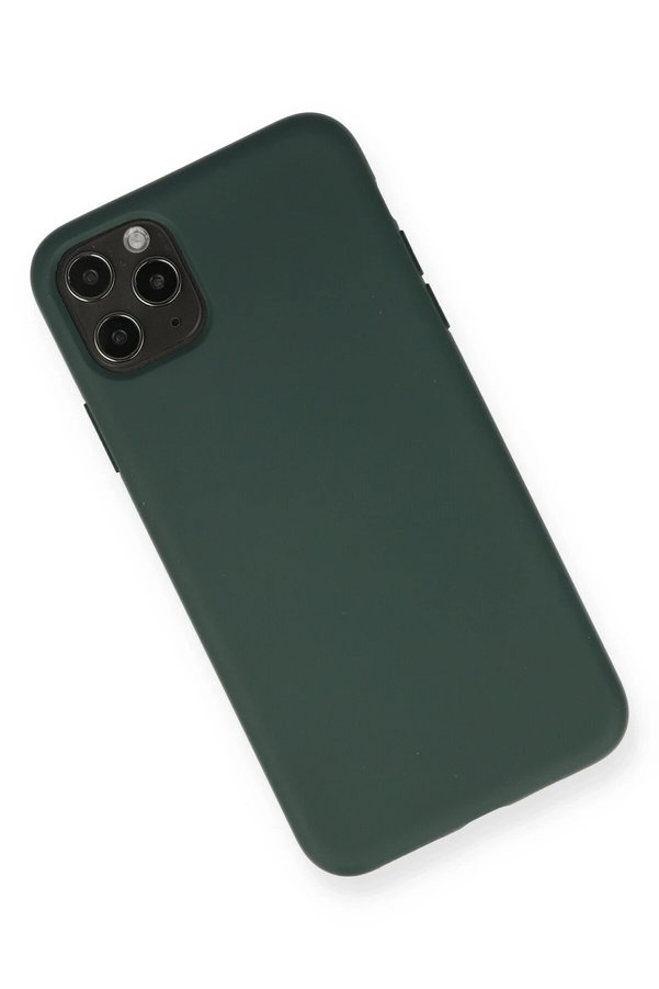 İphone 11 Pro Max Kılıf Nano İçi̇ Kadi̇fe Si̇li̇kon - Koyu Yeşi̇l - Dropx7411-9798