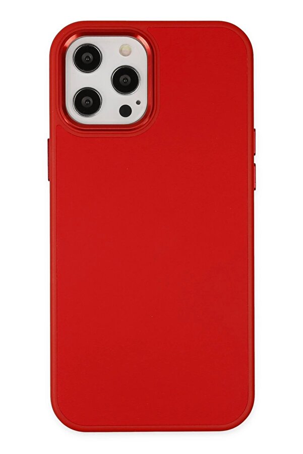 İphone 12 Pro Max Kılıf Asya Deri̇ Si̇li̇kon - Kırmızı - Dropx4307-7468