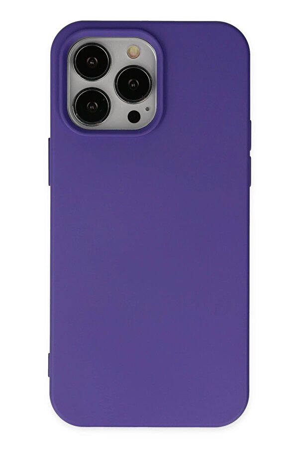 İphone 14 Pro Kılıf Nano İçi̇ Kadi̇fe Si̇li̇kon - Mor - Dropx3130-4864
