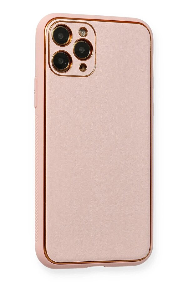 İphone 11 Pro Max Kılıf Coco Deri̇ Si̇li̇kon Kapak - Pembe - Dropx2646-8362
