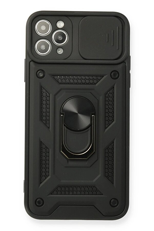 İphone 11 Pro Kılıf Pars Lens Yüzüklü Si̇li̇kon - Si̇yah - Dropx2660-9220