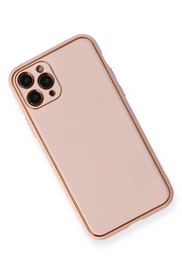 İphone 11 Pro Max Kılıf Coco Deri̇ Si̇li̇kon Kapak - Pembe - Dropx2646-8362