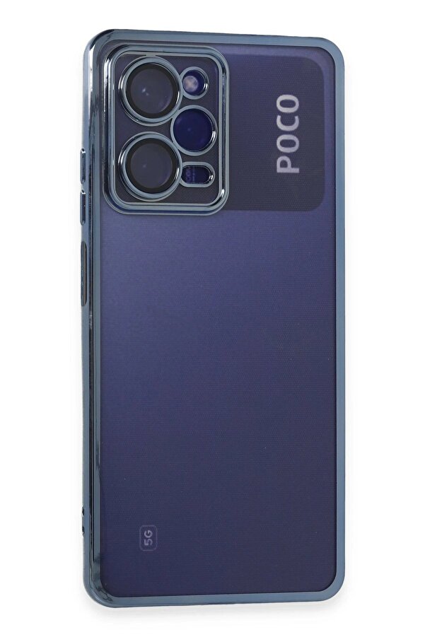Xi̇aomi̇ Poco X5 Pro 5G Kılıf Lensli̇ Si̇li̇kon - Açık Mavi̇ - Dropx8280-1515