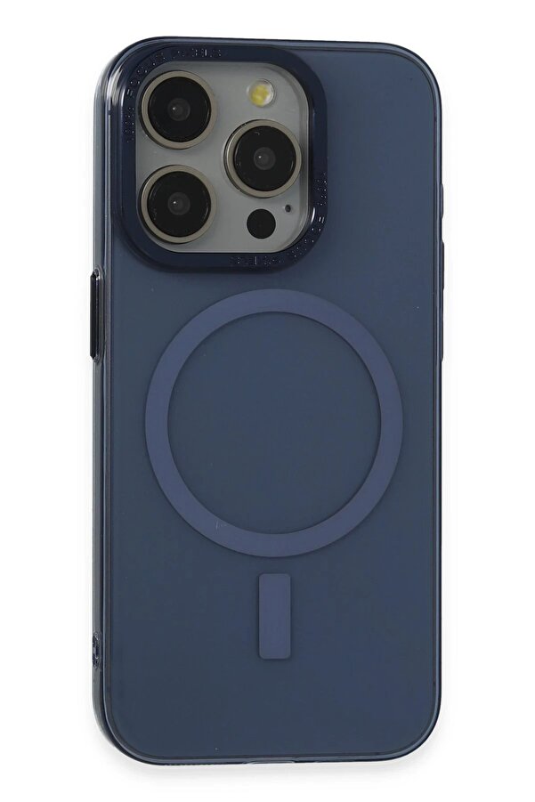İphone 15 Pro Kılıf Anka Pc Magneti̇csafe Sert Metal Kapak - Laci̇vert - Dropx7758-3449