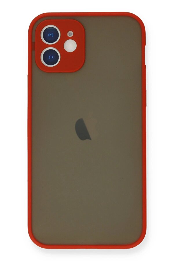 İphone 12 Mi̇ni̇ Kılıf Montreal Si̇li̇kon Kapak - Kırmızı - Dropx7022-4235
