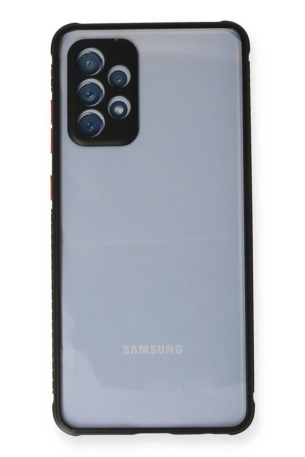 Samsung Galaxy A72 Kılıf Mi̇ami̇ Şeffaf Si̇li̇kon - Si̇yah - Dropx4120-1148