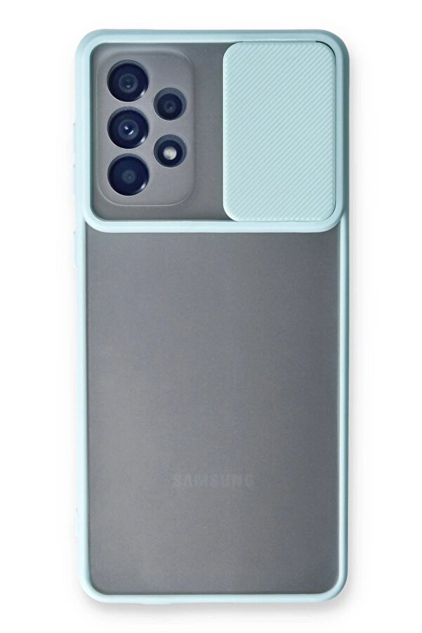 Samsung Galaxy A53 5G Kılıf Palm Buzlu Kamera Sürgülü Si̇li̇kon - Turkuaz - Dropx2378-5075