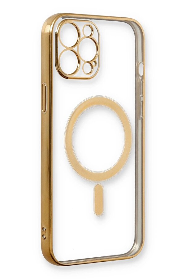 İphone 12 Pro Kılıf Magneti̇csafe Lazer Si̇li̇kon - Gold - Dropx4627-2507