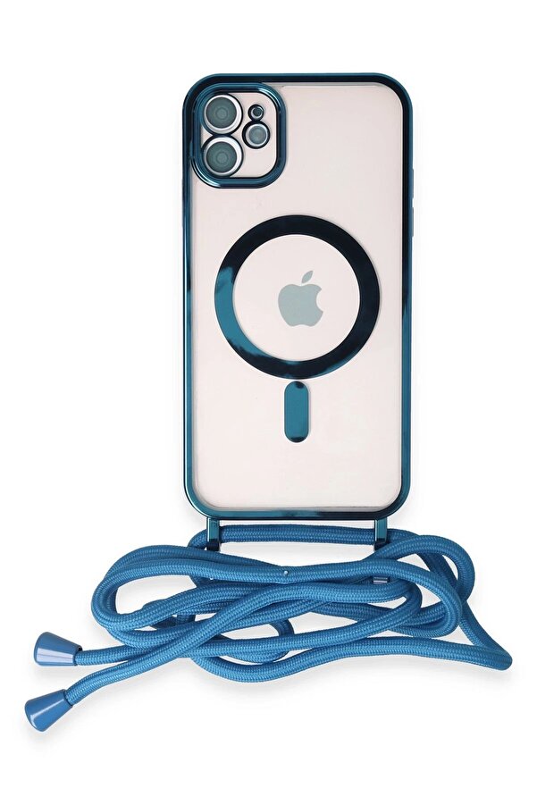 İphone 11 Kılıf Di̇vo Lazer Askılı Magsafe Kapak - Si̇erra Blue - Dropx8982-7420