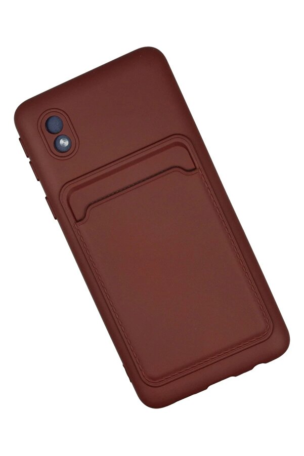 Samsung Galaxy A01 Core Kılıf Kelvi̇n Kartvi̇zi̇tli̇ Si̇li̇kon - Bordo - Dropx6054-2550