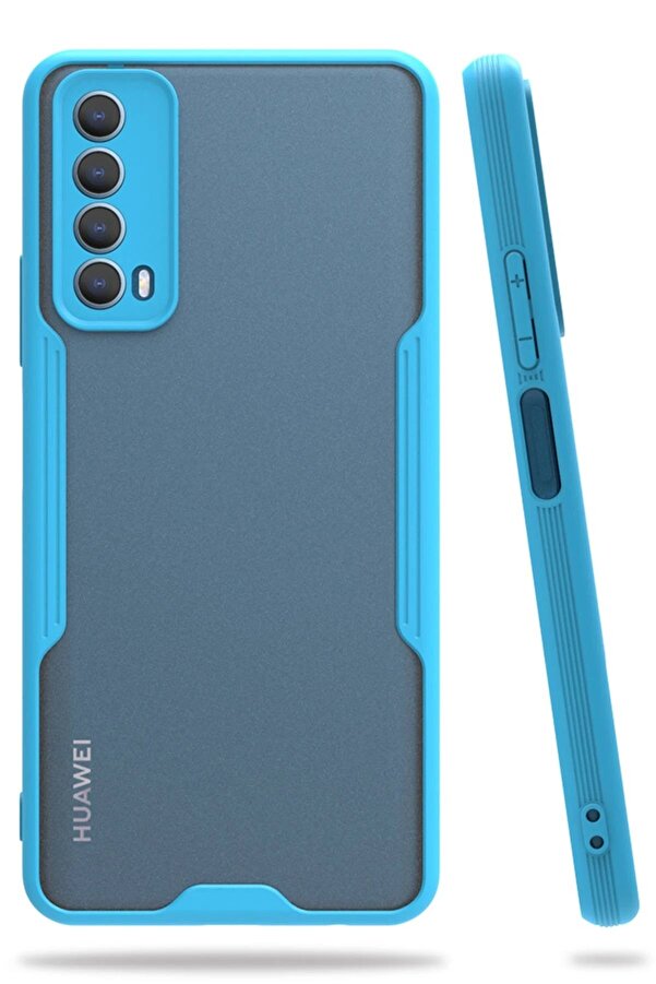 Huawei̇ P Smart 2021 Kılıf Plati̇n Si̇li̇kon - Mavi̇ - Dropx1420-5115
