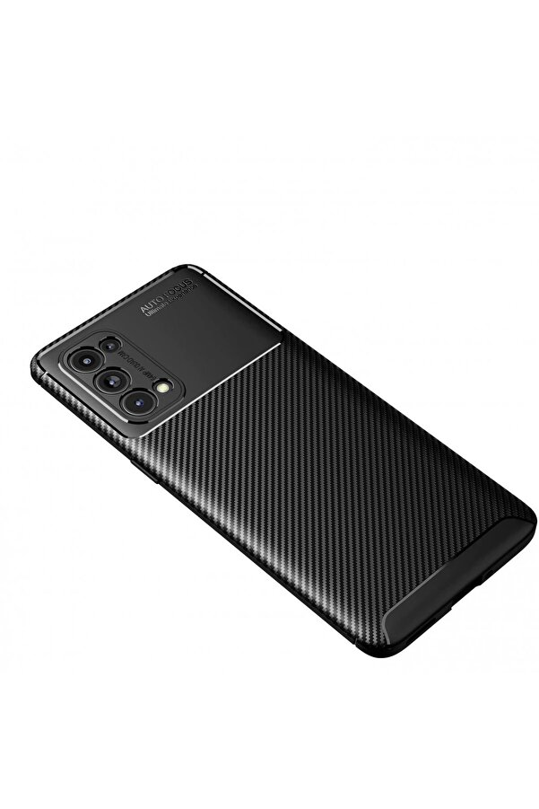 Oppo Reno 5 Pro Kılıf Auto Focus Karbon Kapak - Si̇yah - Dropx5156-6577
