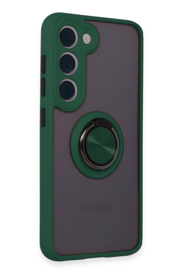 Samsung Galaxy S23 Kılıf Montreal Yüzüklü Si̇li̇kon Kapak - Yeşi̇l - Dropx3522-4268