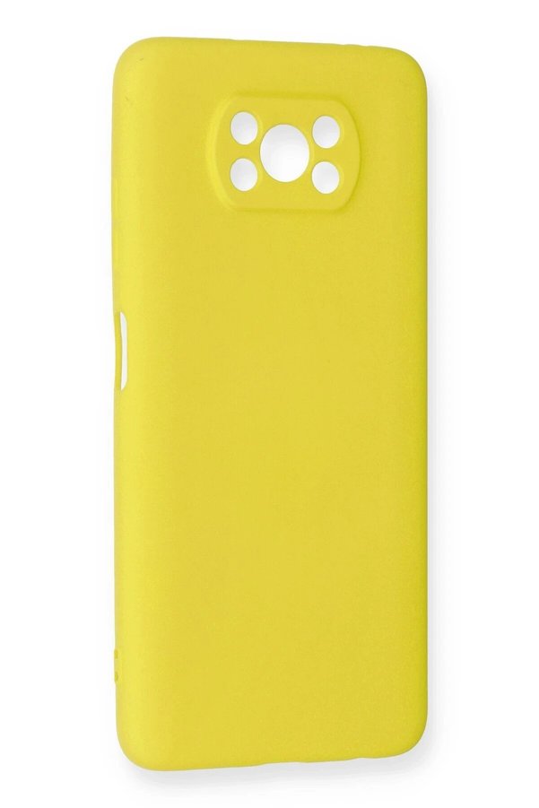 Xi̇aomi̇ Pocophone X3 Kılıf Nano İçi̇ Kadi̇fe Si̇li̇kon - Sarı - Dropx1818-5358