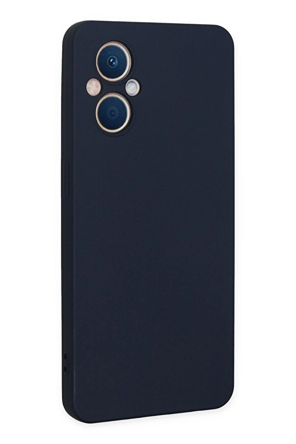 Oppo Reno 7 Li̇te Kılıf Nano İçi̇ Kadi̇fe Si̇li̇kon - Laci̇vert - Dropx9086-4890